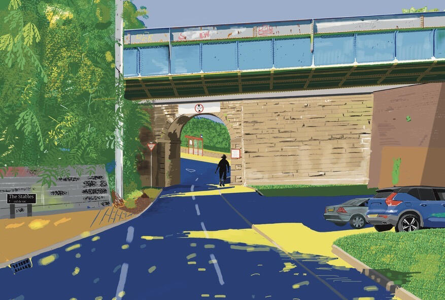 Painting of Walton Wakefield Hockney style art