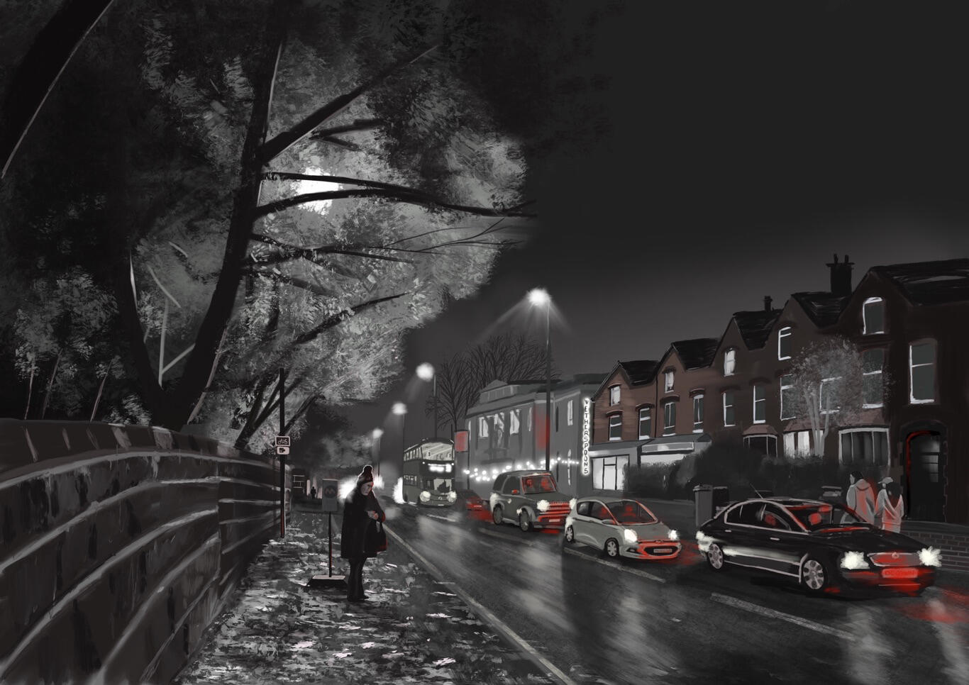 HEADINGLEY Inspired by John Atkinson Grimshaw and Andrew Edwards. 1/1 Unique Edition framed A2 is for sale £300 👉🏻 Enquire