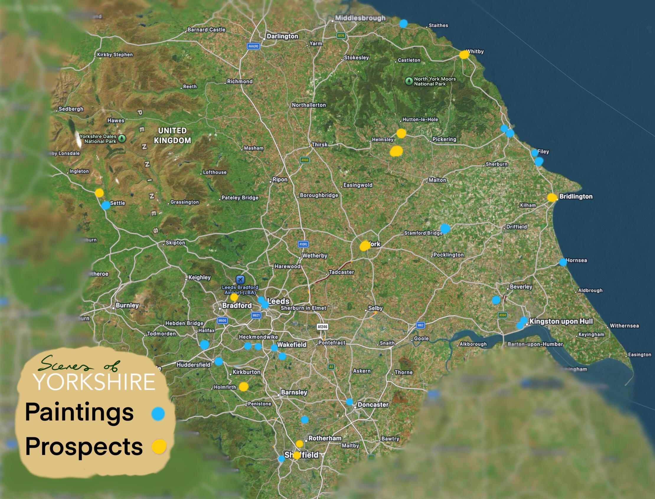 Coverage map of Yorkshire cos