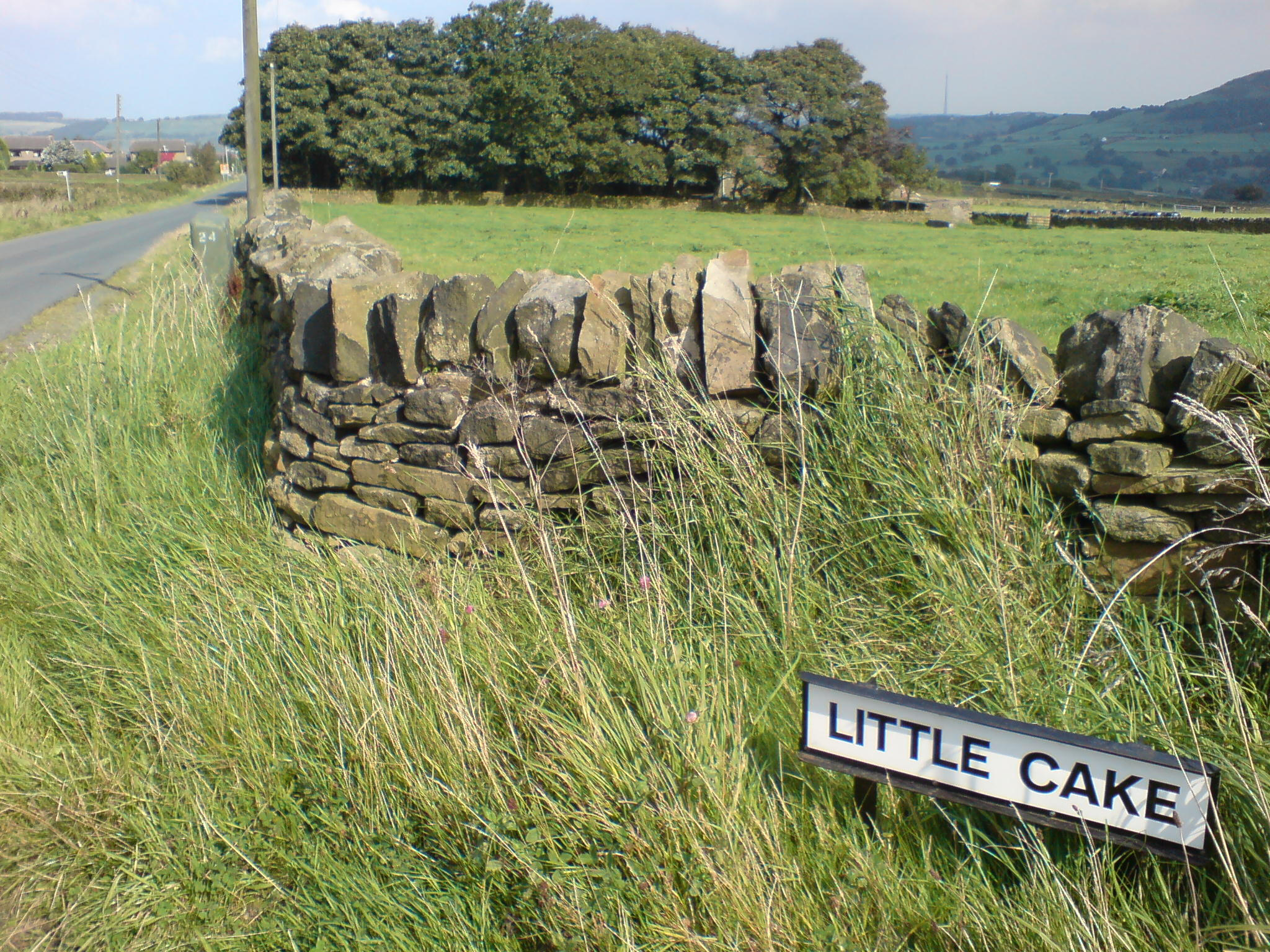 Little Cake road sign Photo of Little Cake road sign near Scholes West Yorkshire